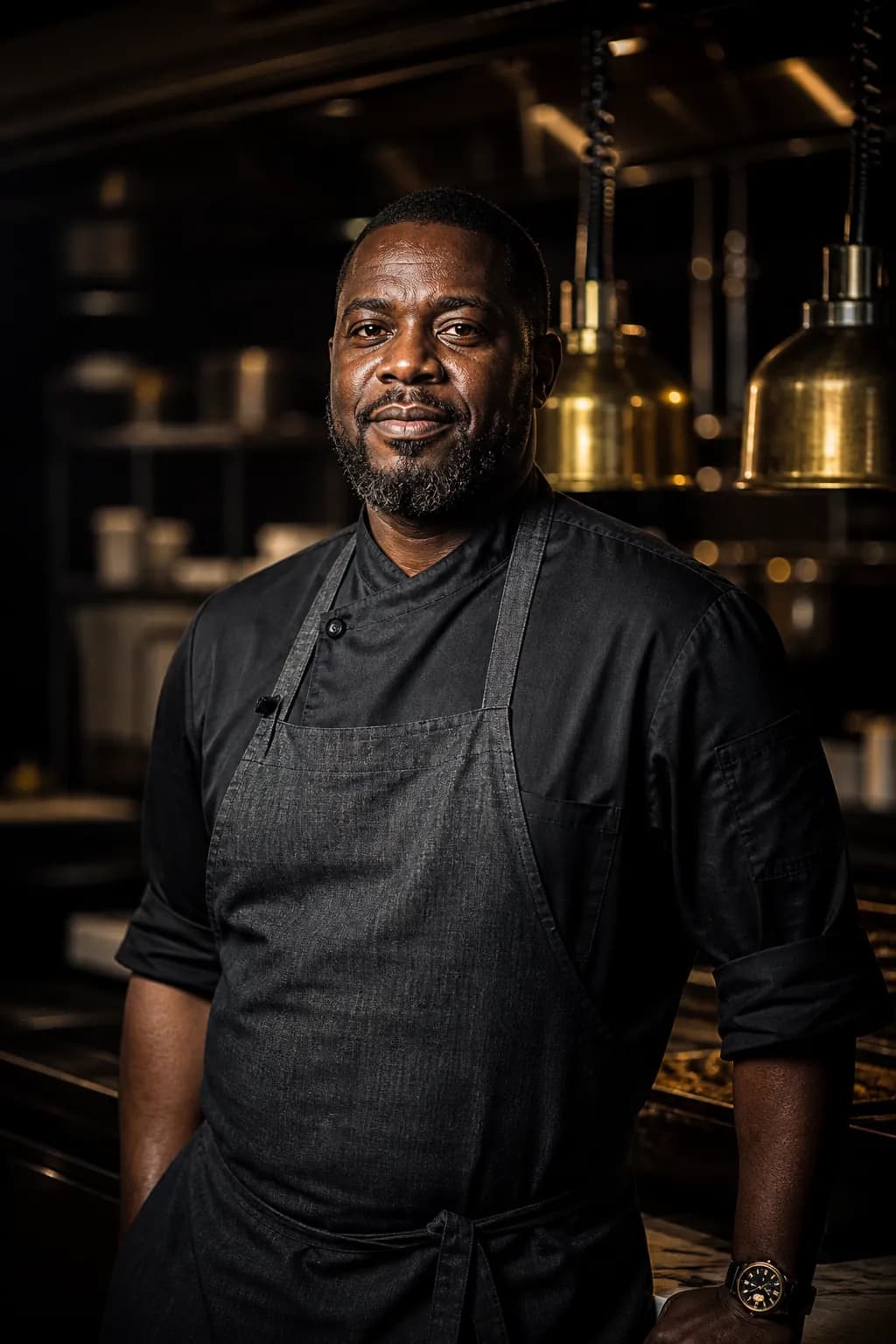 Chef Kwame Dzidzor photographed in the kitchen